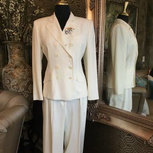 Vintage Jones of NY white double breast jacket pants